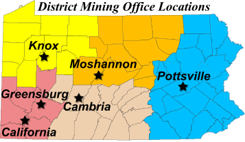 Map of District Mining Offices