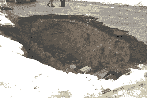 Photograph of a sinkhole