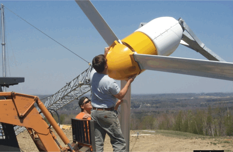 Photo of wind turbine assembly