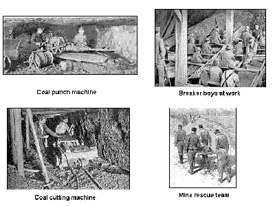 Photographs of miners at work