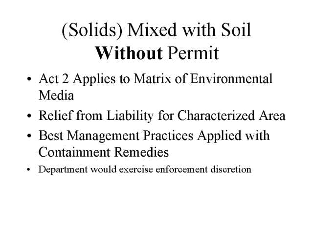 (Solids) Mixed with Soil WITHOUT Permit
