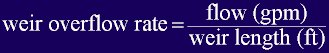 weir overflow rate equation