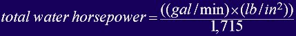 theoretical water horsepower equation 2